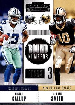 2018 Panini Contenders - Round Numbers #RNA-GS Michael Gallup / Tre'Quan Smith Front