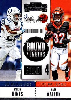 2018 Panini Contenders - Round Numbers #RNA-HW Nyheim Hines / Mark Walton Front