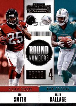 2018 Panini Contenders - Round Numbers #RNA-SB Ito Smith / Kalen Ballage Front