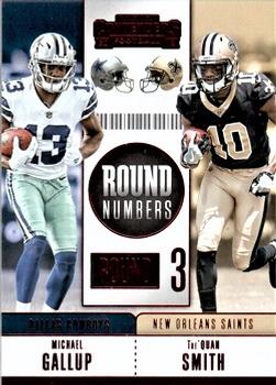 2018 Panini Contenders - Round Numbers Ruby #RNA-GS Michael Gallup / Tre'Quan Smith Front