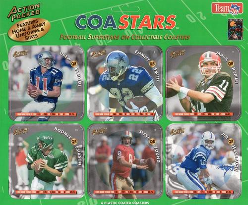 1994 Action Packed CoaStars - Panels #NNO Drew Bledsoe / Boomer Esiason / Jim Harbaugh / Mark Rypien / Emmitt Smith / Steve Young Front