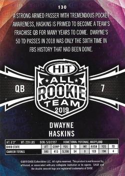 2019 SAGE HIT #130 Dwayne Haskins Back