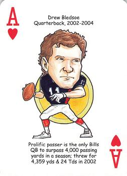2007 Hero Decks Buffalo Bills Football Heroes Playing Cards #A♥ Drew Bledsoe Front