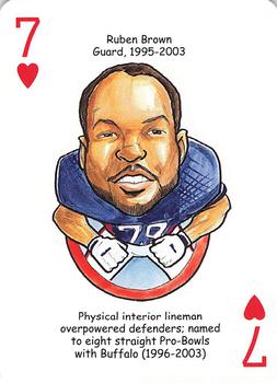 2007 Hero Decks Buffalo Bills Football Heroes Playing Cards #7♥ Ruben Brown Front