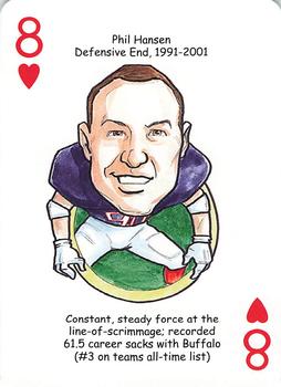 2007 Hero Decks Buffalo Bills Football Heroes Playing Cards #8♥ Phil Hansen Front