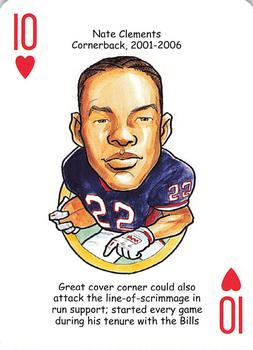2007 Hero Decks Buffalo Bills Football Heroes Playing Cards #10♥ Nate Clements Front