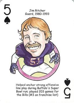 2007 Hero Decks Buffalo Bills Football Heroes Playing Cards #5♠ Jim Ritcher Front