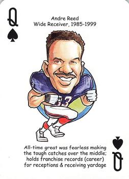 2007 Hero Decks Buffalo Bills Football Heroes Playing Cards #Q♠ Andre Reed Front