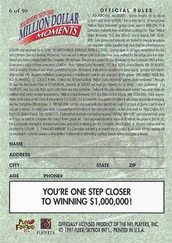 1997 Fleer - Million Dollar Moments Blank Front #6 Game Card 6 of 50 Back