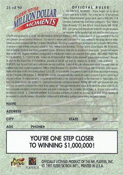 1997 Fleer - Million Dollar Moments Blank Front #21 Game Card 21 of 50 Back