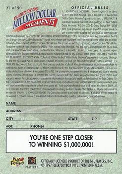1997 Fleer - Million Dollar Moments Blank Front #27 Game Card 27 of 50 Back