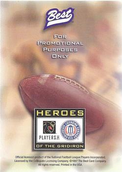 1997 Best Heroes of the Gridiron Promos #NNO Mike Alstott Back