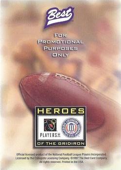 1997 Best Heroes of the Gridiron Promos #NNO Curtis Martin Back
