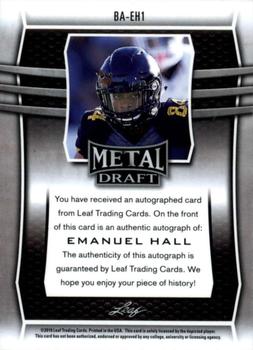 2019 Leaf Metal Draft #BA-EH1 Emanuel Hall Back