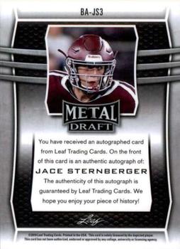 2019 Leaf Metal Draft #BA-JS3 Jace Sternberger Back