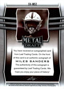 2019 Leaf Metal Draft #BA-MS2 Miles Sanders Back