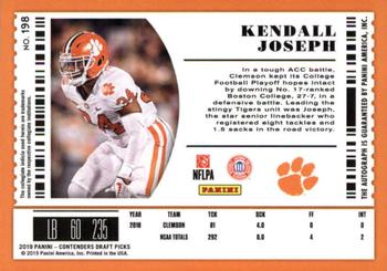 2019 Panini Contenders Draft Picks Collegiate #198 Kendall Joseph Back