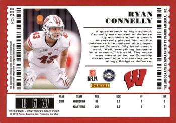 2019 Panini Contenders Draft Picks Collegiate #200 Ryan Connelly Back