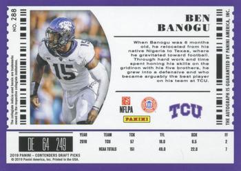2019 Panini Contenders Draft Picks Collegiate #288 Ben Banogu Back