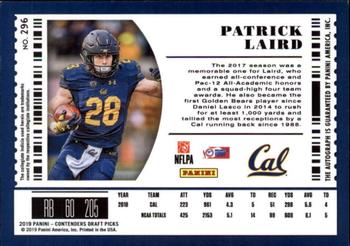 2019 Panini Contenders Draft Picks Collegiate #296 Patrick Laird Back
