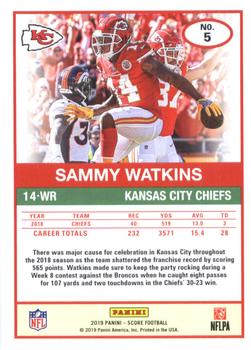 2019 Score #5 Sammy Watkins Back