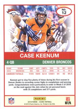 2019 Score #12 Case Keenum Back