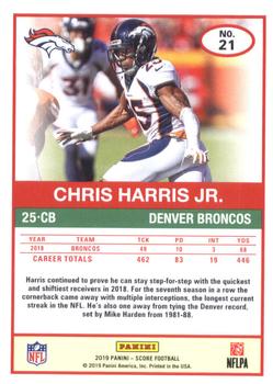 2019 Score #21 Chris Harris Jr. Back