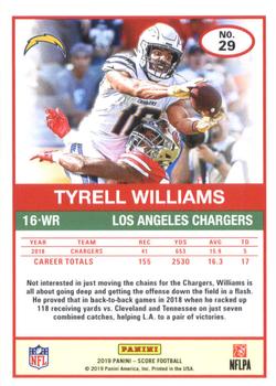 2019 Score #29 Tyrell Williams Back