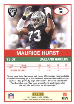 2019 Score #36 Maurice Hurst Back