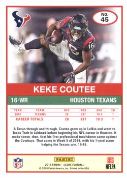2019 Score #45 Keke Coutee Back