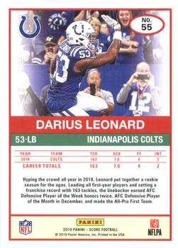 2019 Score #55 Darius Leonard Back