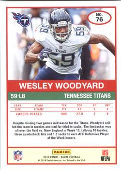 2019 Score #76 Wesley Woodyard Back