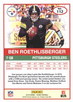 2019 Score #112 Ben Roethlisberger Back