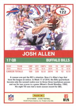 2019 Score #122 Josh Allen Back