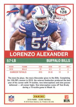 2019 Score #128 Lorenzo Alexander Back
