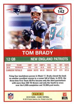 2019 Score #142 Tom Brady Back