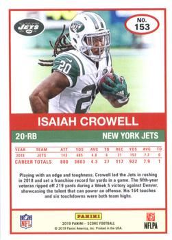 2019 Score #153 Isaiah Crowell Back