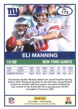 2019 Score #173 Eli Manning Back