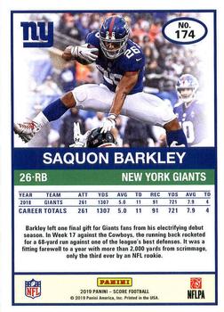 2019 Score #174 Saquon Barkley Back