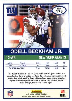 2019 Score #175 Odell Beckham Jr. Back