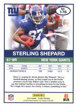 2019 Score #176 Sterling Shepard Back
