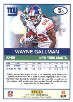 2019 Score #180 Wayne Gallman Back