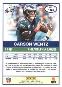2019 Score #183 Carson Wentz Back