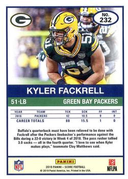 2019 Score #232 Kyler Fackrell Back