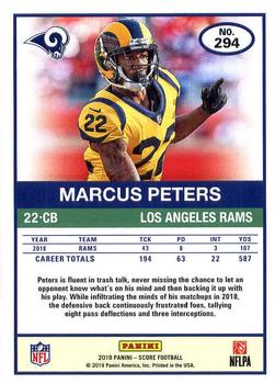 2019 Score #294 Marcus Peters Back