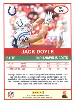 2019 Score #326 Jack Doyle Back