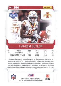 2019 Score #350 Hakeem Butler Back