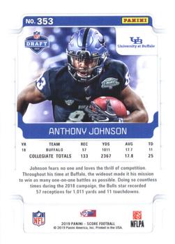 2019 Score #353 Anthony Johnson Back