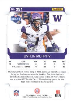 2019 Score #381 Byron Murphy Back
