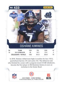 2019 Score #433 Oshane Ximines Back